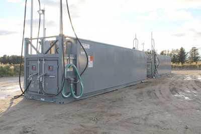 Two 68,000L Logitanks with Banlaw high flow nozzles in a South Island gold mine